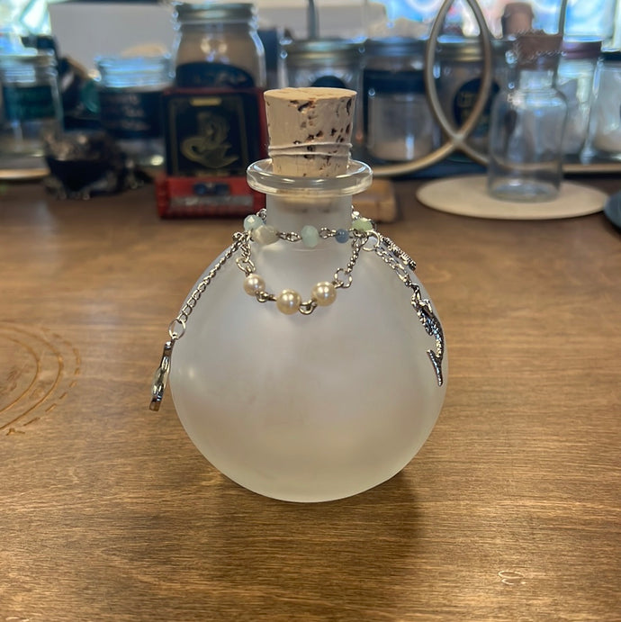 Mermaid glass bottle - frosted #wi7